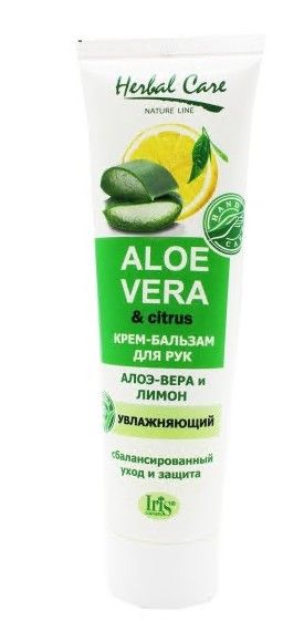 Изображение товара Крем-бальзам для рук и ногтей Herbal Care Алоэ-вера и лимон Ирис 100мл Крем-бальзам для рук и ногтей Herbal Care Алоэ-вера и лимон Ирис 100мл фотография